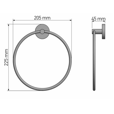 Κρίκος W20.5xD4.5xH22.5cm Chrome Sanco Twist 14309-A03
