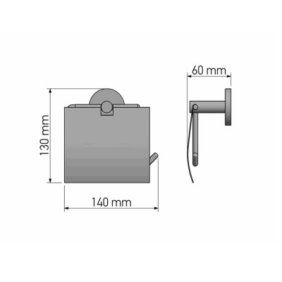 Χαρτοθήκη με καπάκι W14xD6xH13cm Chrome Sanco Twist 14317-A03