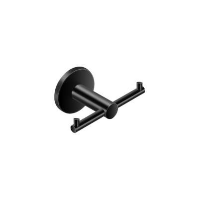 Άγκιστρο Διπλό Μπάνιου W9xD5.5xH5cm Black Mat Sanco Twist 14368-M116
