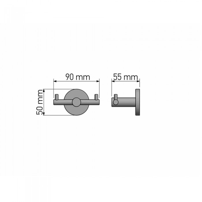 Άγκιστρο Διπλό Μπάνιου W9xD5.5xH5cm Chrome Sanco Twist 14368-A03