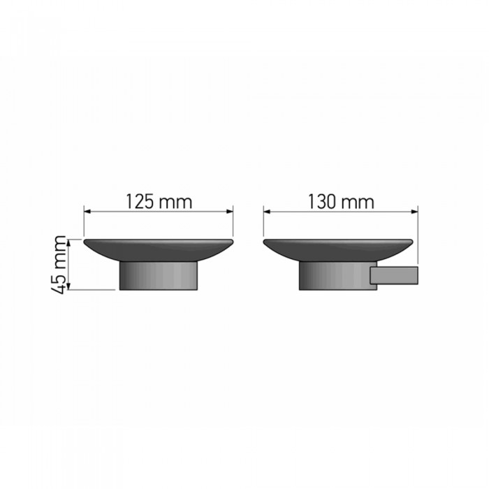 Επιτοίχια Σαπουνοθήκη W12.5xD13xH4.5cm Black Mat Sanco Academia 21802-M116