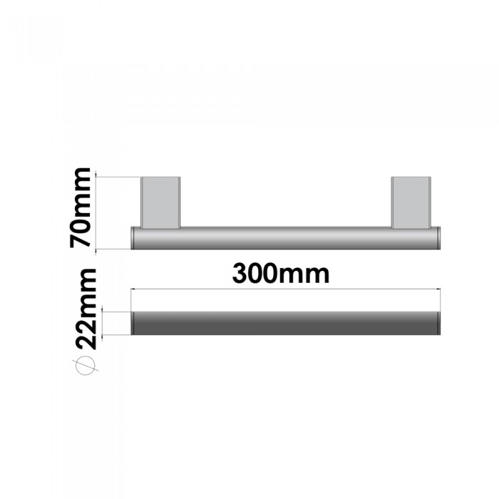 Πετσετοθήκη 30cm W30xD7xH2.2cm Chrome Sanco Academia 21804-30-A03
