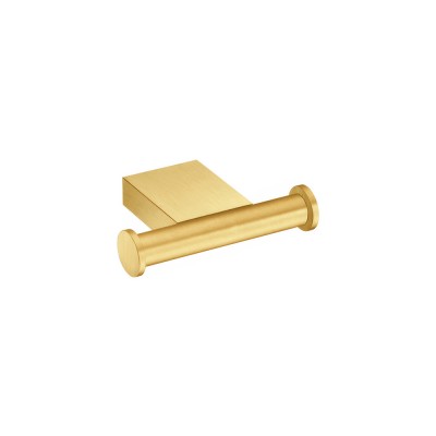Άγκιστρο Διπλό Μπάνιου W8.5xD6.5xH2cm PVD Golden Brass Brushed Sanco Academia 21818-PVD-02BR