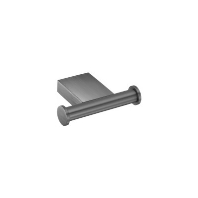 Άγκιστρο Διπλό Μπάνιου W8.5xD6.5xH2cm PVD Gun Metal Brushed Sanco Academia 21818-PVD-05BR