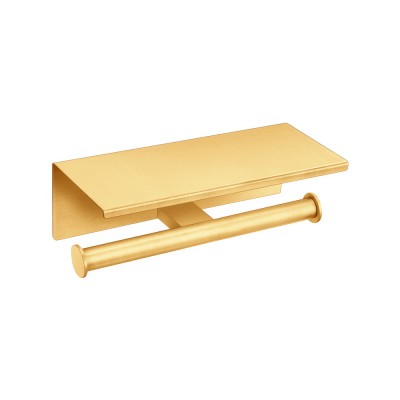 Διπλή Χαρτοθήκη με καπάκι W25xD11xΗ9cm PVD Golden Brass Brushed Sanco Academia 21827-PVD-02BR