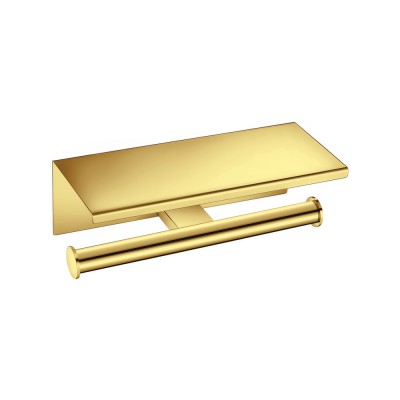 Διπλή Χαρτοθήκη με καπάκι W25xD11xΗ9cm PVD Golden Brass Polished Sanco Academia 21827-PVD-02PL