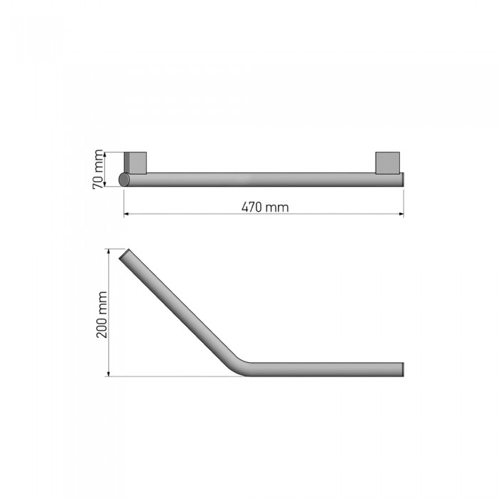 Λαβή Μπάνιου Τύπου V W47xD7xH20cm Mocha Mat Sanco Grab-bars 218400-M103
