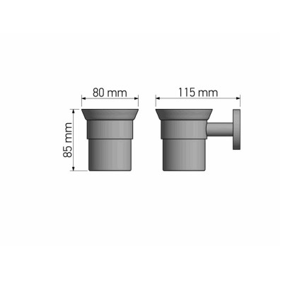 Επιτοίχια Ποτηροθήκη W8xD11.5xH8.5cm Chrome Sanco Corner 22701-A03