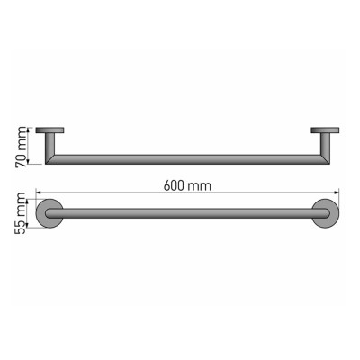 Πετσετοθήκη 60cm W60xD7xH5.5cm Chrome Sanco Corner 22704-60-A03