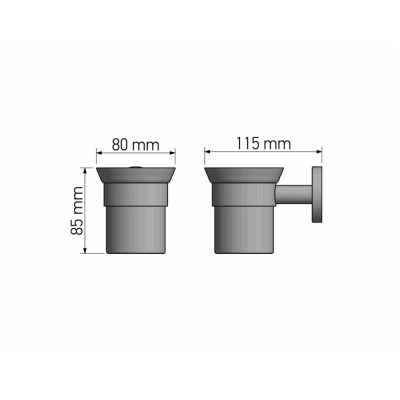 Επιτοίχια Ποτηροθήκη W8xD11.5xH8.5cm Chrome Sanco Ergon 25901-A03