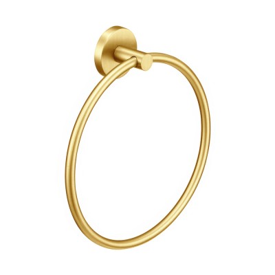 Κρίκος Μπάνιου W20.5xD5xH22.5cm PVD Golden Brass Brushed Sanco Ergon 25909-PVD-02BR