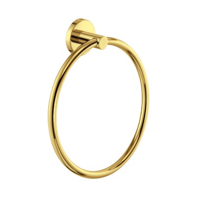 Κρίκος Μπάνιου W20.5xD5xH22.5cm PVD Golden Brass Polished Sanco Ergon 25909-PVD-02PL