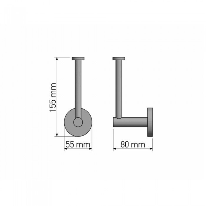 Εφεδρική Χαρτοθήκη W5.5xD8xH15.5cm PVD Gun Metal Polished Sanco Ergon 25916-PVD-05PL