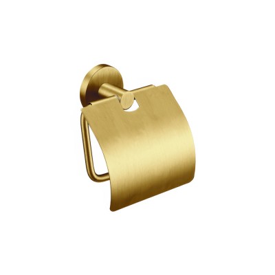 Χαρτοθήκη με καπάκι W14xD7.5xH13cm PVD Golden Brass Brushed Sanco Ergon 25917-PVD-02BR