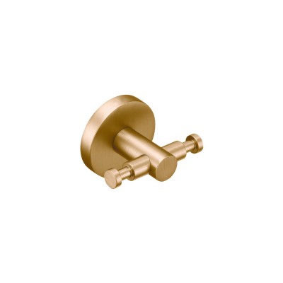 Άγκιστρο Διπλό Μπάνιου W7xD5xH5.5cm PVD Warm Bronze Brushed Sanco Ergon 25918-PVD-01BR