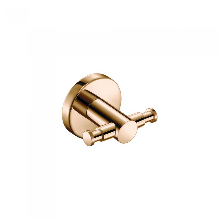 Άγκιστρο Διπλό Μπάνιου W7xD5xH5.5cm PVD Warm Bronze Polished Sanco Ergon 25918-PVD-01PL