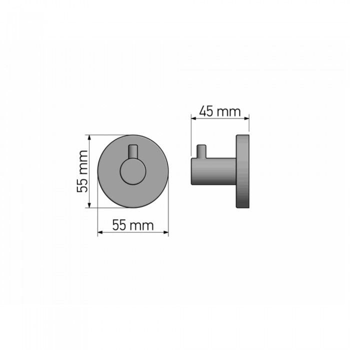Άγκιστρο Μονό Μπάνιου W5.5xD4.5xH5.5cm Rame Mat Sanco Ergon 25928-M26