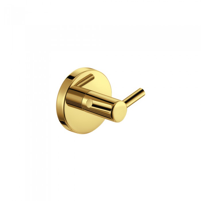 Άγκιστρο Διπλό Μπάνιου W6xD4.5xH5.5cm PVD Golden Brass Polished Sanco Ergon 25948-PVD-02PL