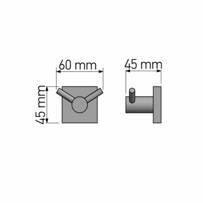 Αγκιστρο Διπλό W6xD4.5xH4.5cm Chrome Sanco Iconic 26748-A03