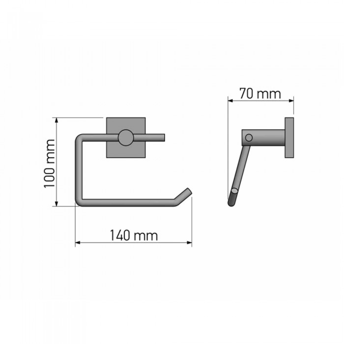 Χαρτοθήκη W14xD7xH10cm Anthracite Grained Sanco Iconic 26796-M118