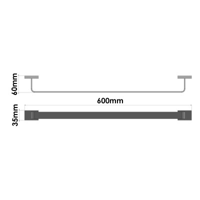 Πετσετοθήκη 60cm W60xD6xH3.5cm Chrome Sanco Aegean 26904-60-A03