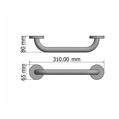 Λαβή Μπάνιου W31xD8xH6.5cm Mat Inox Sanco Inox Project 287-300-M90