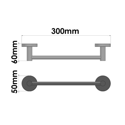 Πετσετοθήκη 30cm W30xD6xH5cm Mat Inox Sanco Inox Project 28704-30-M90