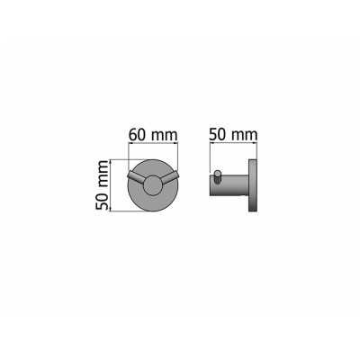 Διπλό Άγκιστρο W6xD5xH5cm Mat Inox Sanco Inox Project 28748-M90