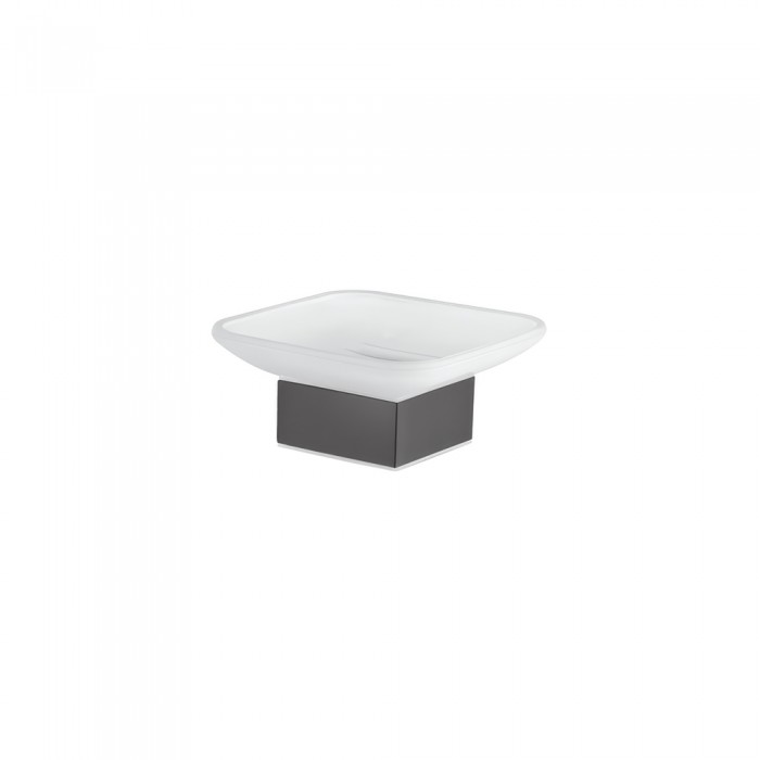 Επικαθήμενη Σαπουνοθήκη W10.5xD10.5xH5cm Graphite Dark Sanco Bathroom Set 90255-122