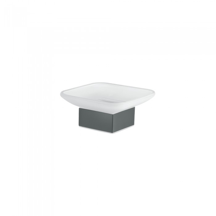 Επικαθήμενη Σαπουνοθήκη W10.5xD10.5xH5cm Anthracite Grained Sanco Bathroom Set 90255-M118