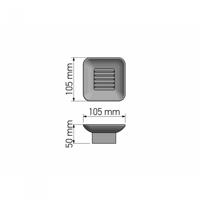 Επικαθήμενη Σαπουνοθήκη W10.5xD10.5xH5cm Anthracite Grained Sanco Bathroom Set 90255-M118
