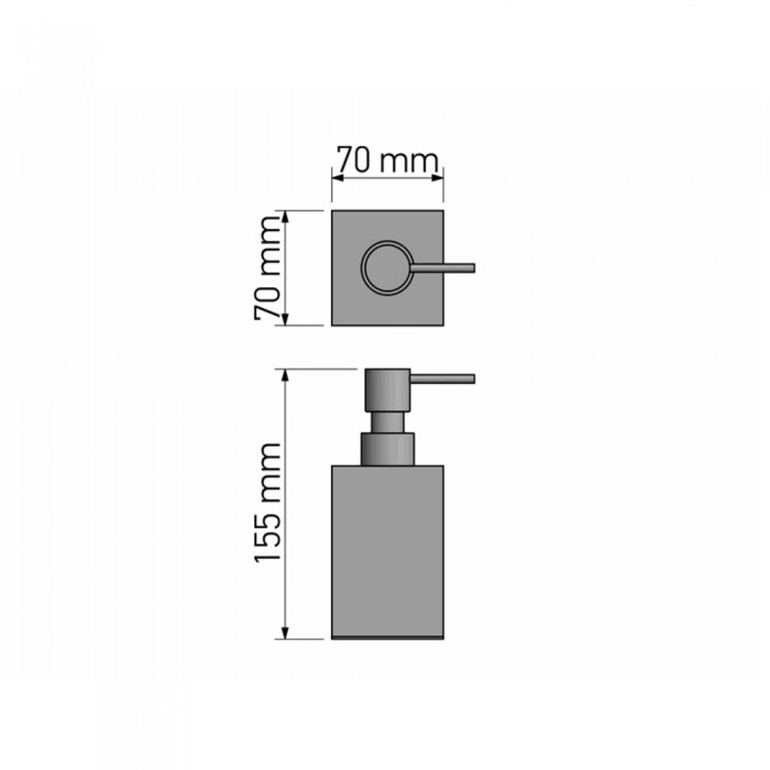 Επικαθήμενο Ντισπένσερ W7xD7xH15.5cm Cement Gray Mat Sanco Bathroom Set 90352-M104