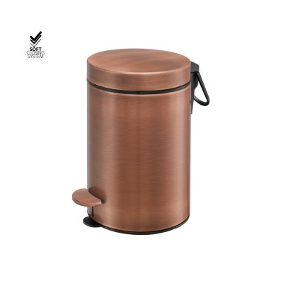 Χαρτοδοχείο 3lt Soft Close (AISI 304) Ø17xH28cm Rame Mat Sanco Waste Bins 90603-M26