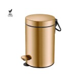 Χαρτοδοχείο 3lt Soft Close (AISI 304) Ø17xH28cm PVD Warm Bronze Brushed Sanco Waste Bins 90603-PVD-01BR