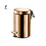Χαρτοδοχείο 3lt Soft Close (AISI 304) Ø17xH28cm PVD Warm Bronze Polished Sanco Waste Bins 90603-PVD-01PL