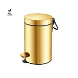 Χαρτοδοχείο 3lt Soft Close (AISI 304) Ø17xH28cm PVD Golden Brass Brushed Sanco Waste Bins 90603-PVD-02BR