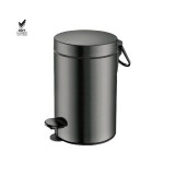 Χαρτοδοχείο 3lt Soft Close (AISI 304) Ø17xH28cm PVD Gun Metal Brushed Sanco Waste Bins 90603-PVD-05BR
