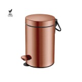 Χαρτοδοχείο 3lt Soft Close (AISI 304) Ø17xH28cm PVD Red Copper Brushed Sanco Waste Bins 90603-PVD-10BR