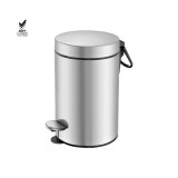 Χαρτοδοχείο 3lt Soft Close (AISI 304) Ø17xH28cm PVD Nickel Steel Sanco Waste Bins 90603-PVD-11BR