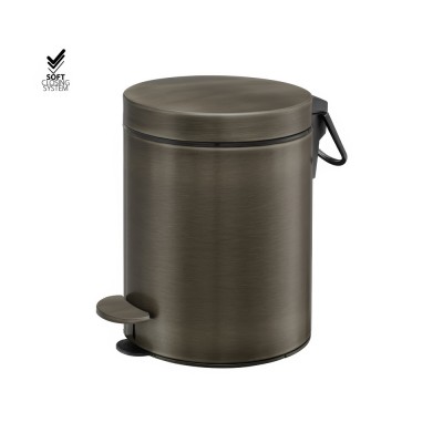 Χαρτοδοχείο 5lt Soft Close (AISI 304) Ø20.5xH28cm Dark Bronze Mat Sanco Waste Bins 90605-DM25