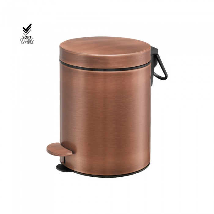 Χαρτοδοχείο 5lt Soft Close (AISI 304) Ø20.5xH28cm Rame Mat Sanco Waste Bins 90605-M26