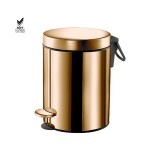 Χαρτοδοχείο 5lt Soft Close (AISI 304) Ø20.5xH28cm PVD Warm Bronze Polished Sanco Waste Bins 90605-PVD-01PL