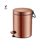 Χαρτοδοχείο 5lt Soft Close (AISI 304) Ø20.5xH28cm PVD Red Copper Brushed Sanco Waste Bins 90605-PVD-10BR
