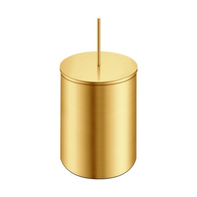 Χαρτοδοχείο 5lt Ø20.5xH40cm PVD Golden Brass Brushed Sanco Waste Bins 90606-PVD-02BR