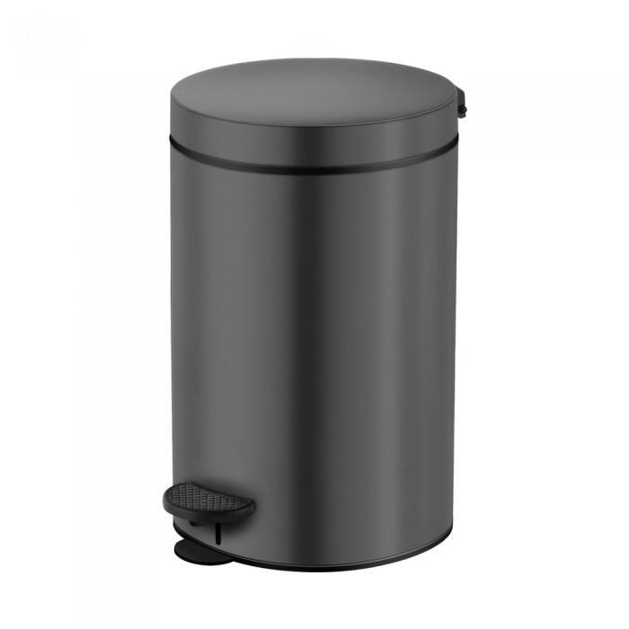 Χαρτοδοχείο 12lt (AISI 304) Ø20.5xH40cm Graphite Dark Sanco Waste Bins 90611-122