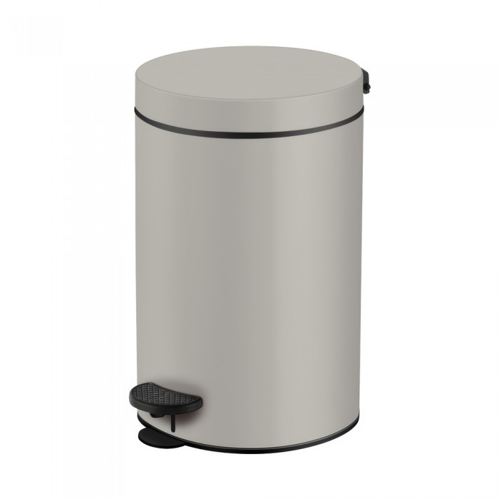 Χαρτοδοχείο 12lt (AISI 304) Ø20.5xH40cm Cement Gray Mat Sanco Waste Bins 90611-M104