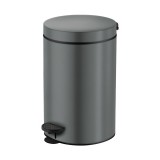 Χαρτοδοχείο 12lt (AISI 304) Ø20.5xH40cm Anthracite Grained Sanco Waste Bins 90611-M118