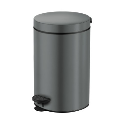 Χαρτοδοχείο 12lt (AISI 304) Ø20.5xH40cm Anthracite Grained Sanco Waste Bins 90611-M118