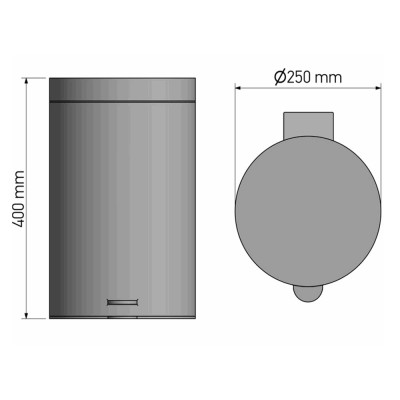 Χαρτοδοχείο 12lt (AISI 304) Ø20.5xH40cm White Mat Sanco Waste Bins 90611-M101