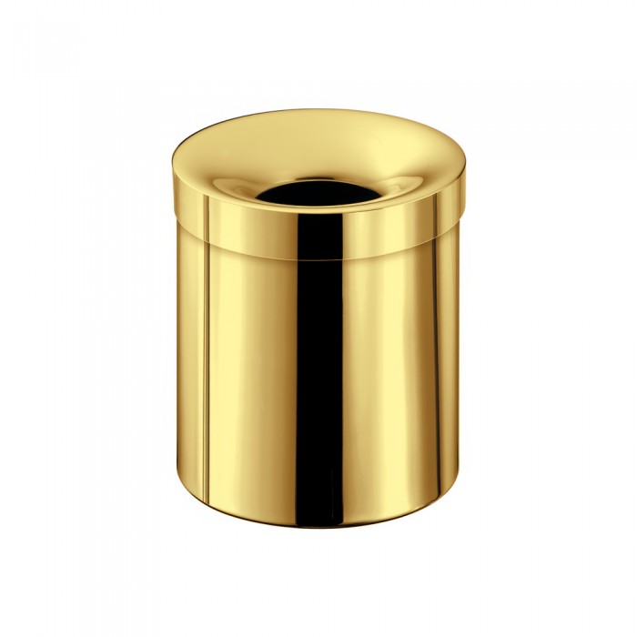 Χαρτοδοχείο Ανοιχτό 5lt Ø20.5xH24.5cm PVD Golden Brass Polished Sanco Open Bins 90650-PVD-02PL
